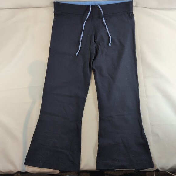 Lululemon Capris Navy Blue Flare Split Leg Drawstring Women's 8 Yoga Active - Picture 1 of 12